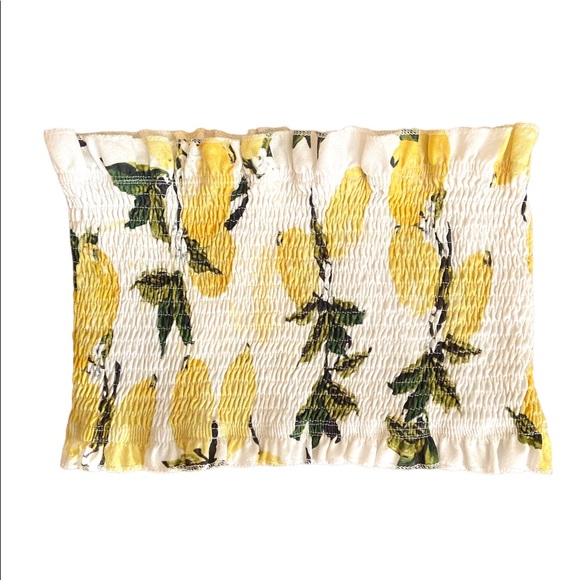 SUMMERY, STRETCHY BANDEAU TOP/TUBE TUP SIZE XL - WHITE, YELLOW, AND GREEN COLOR - Picture 2 of 5